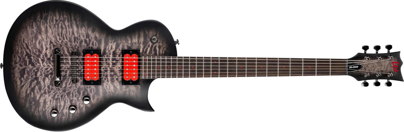 ESP LTD BB-200 Baritone QM STBLKSB Satin