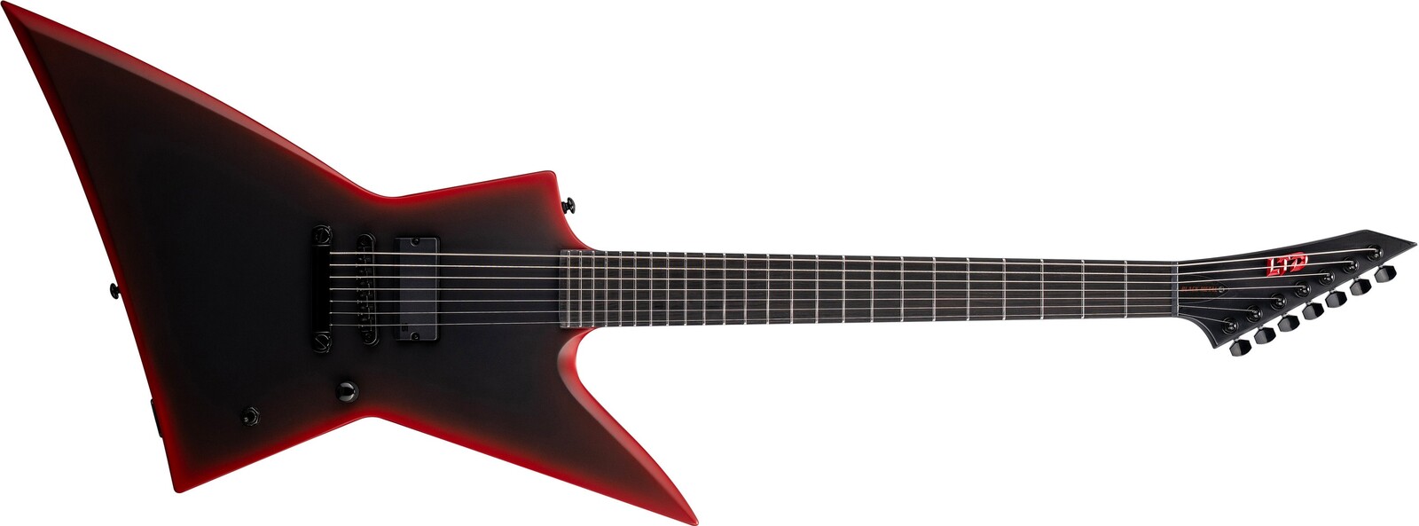 ESP LTD EXL-7 Baritone Black Metal Black Redburst Satin