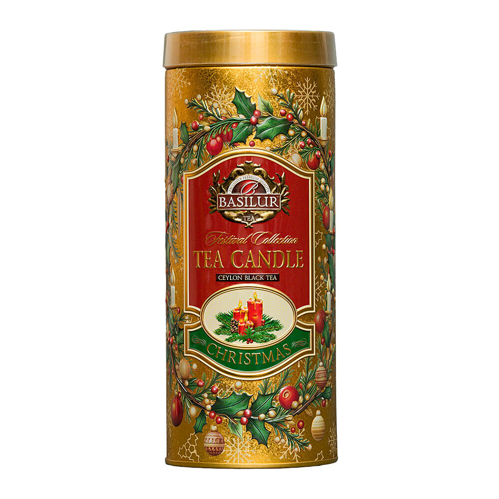 BASILUR Festival candle gold edice černý čaj 75 g + čajová svíčka 11 g