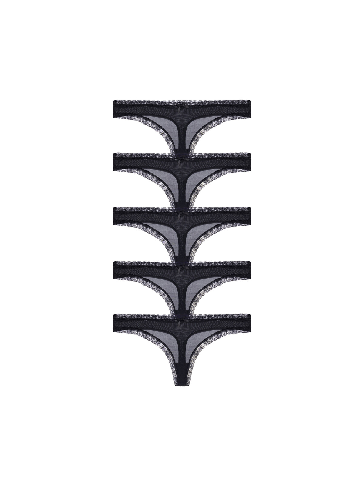 5PACK dámská tanga Dorina Essential Microfibre černá (DCTH0013MI138-5X0001) XL