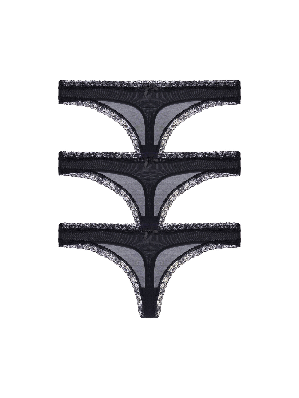 3PACK dámská tanga Dorina Essential Microfibre černá (DCTH0013MI138-3X0009) S