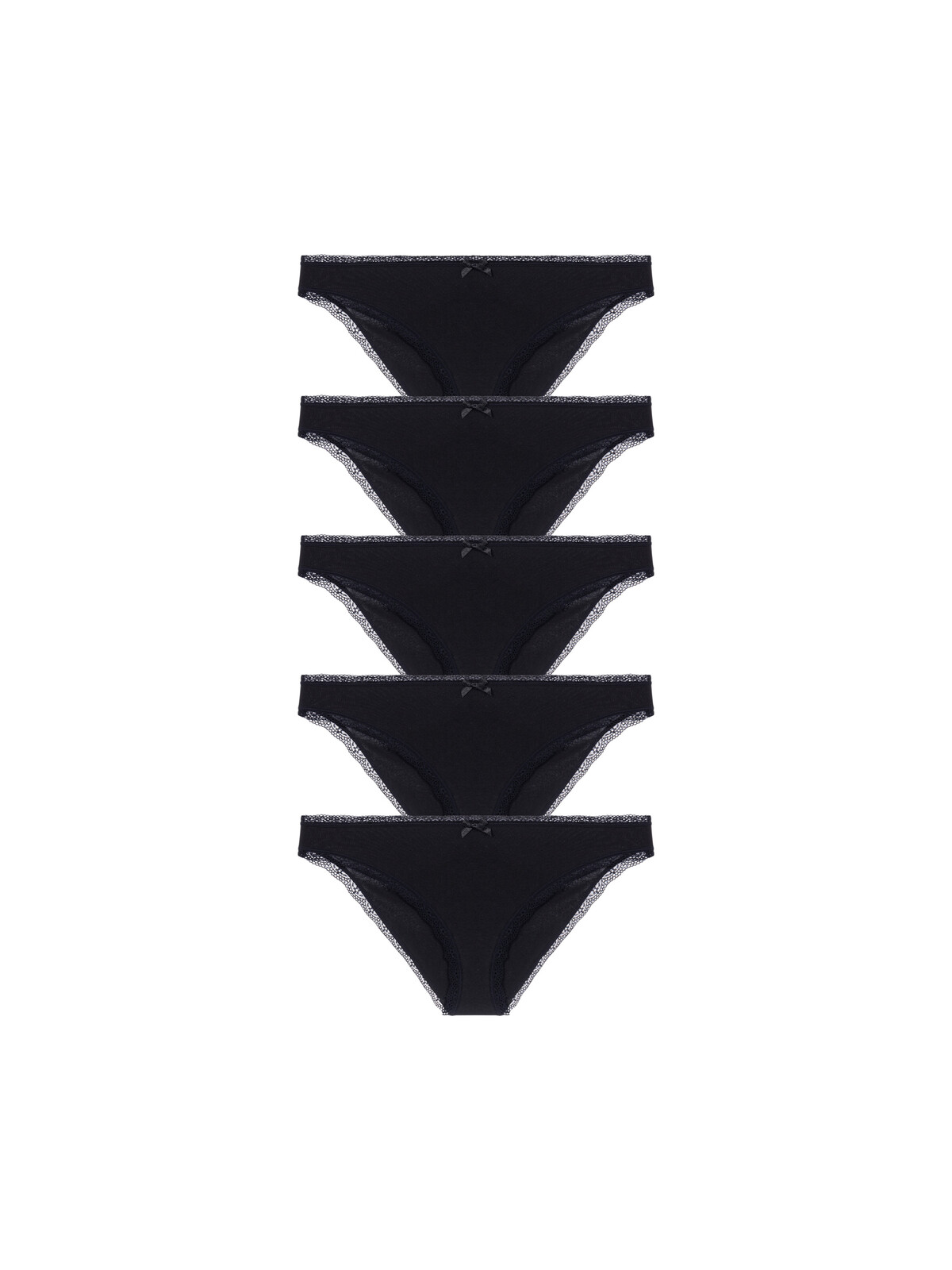 5PACK dámské kalhotky brazilky Dorina Essential Cotton černé (DCBZ0006CO035-5X0001) M