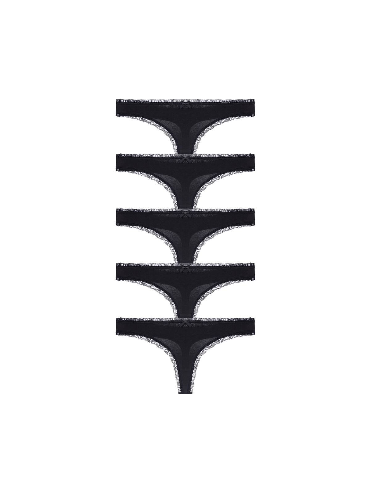 5PACK dámská tanga Dorina Essential Cotton černá (DCTH0013CO035-5X0001) 3XL