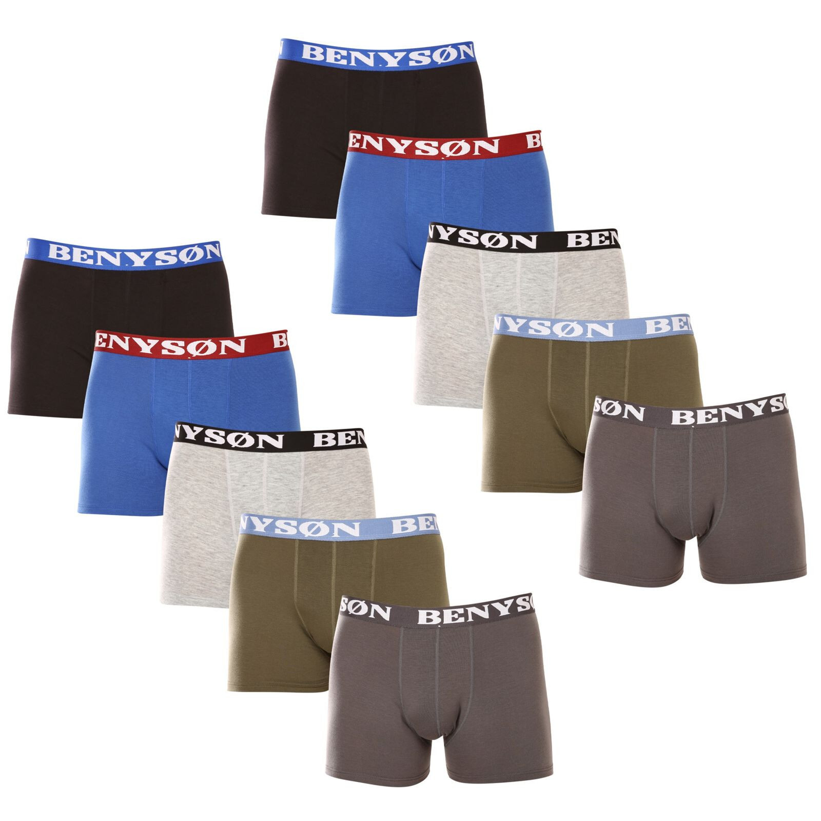 10PACK pánské boxerky Benysøn vícebarevné (2x4002) XXL, trenky / trenýrky