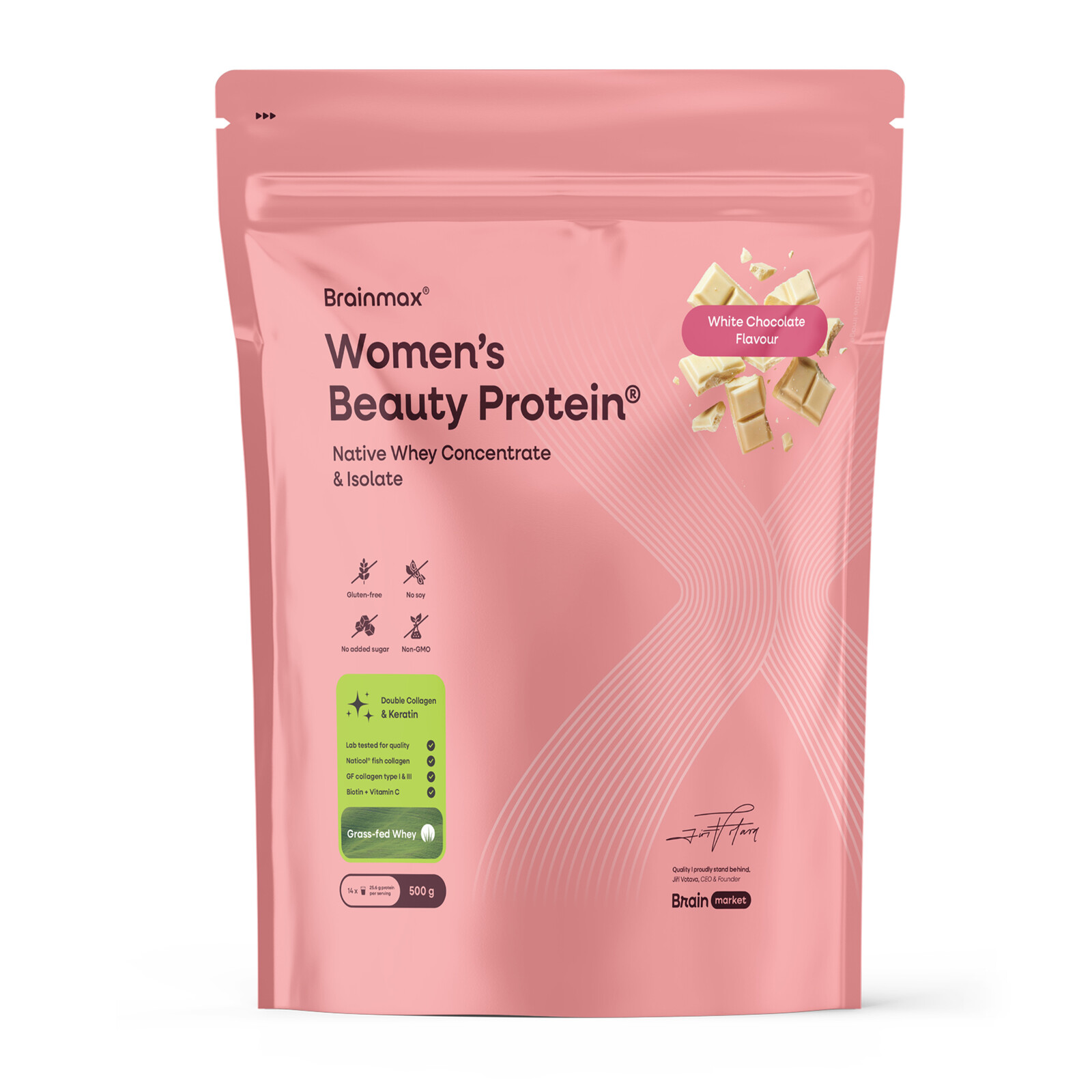 BrainMax Women’s Beauty Protein®, White Chocolate, 500 g