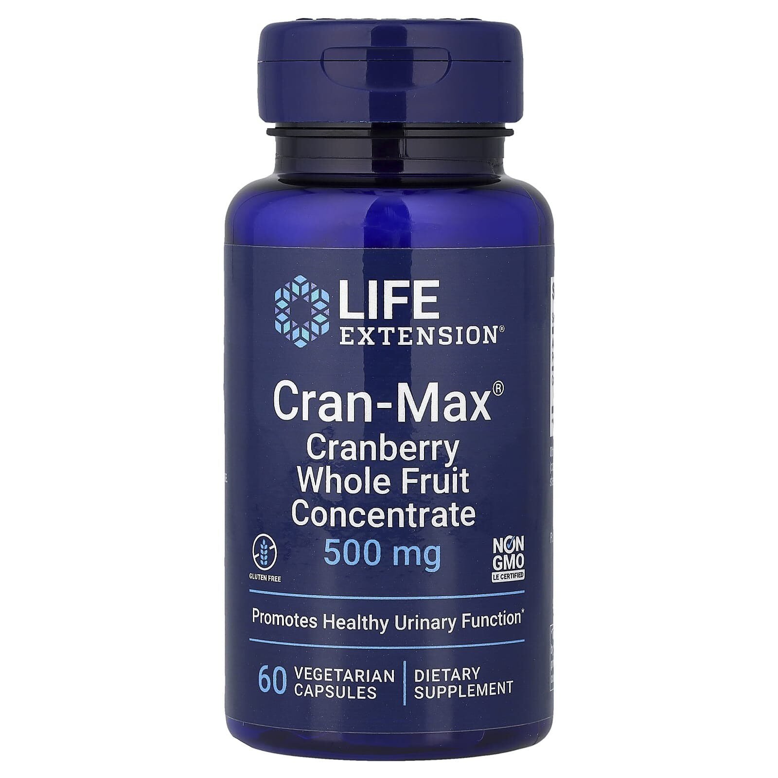 Life Extension Cran-Max koncentrát z celých brusinek, 500 mg, 60 rostlinných kapslí