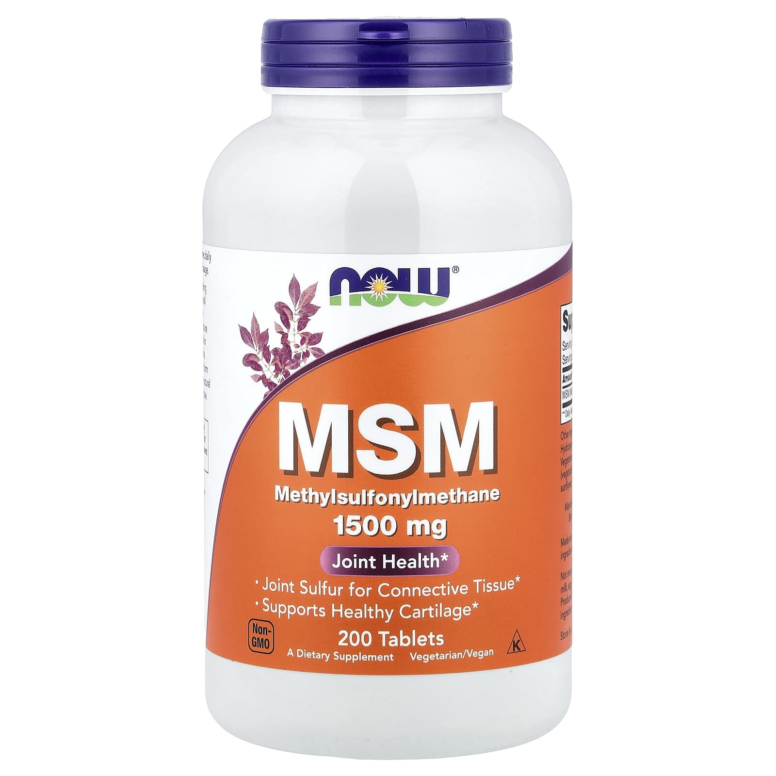 Now® Foods NOW MSM methylsulfonylmethan, 1500 mg, 200 tablet
