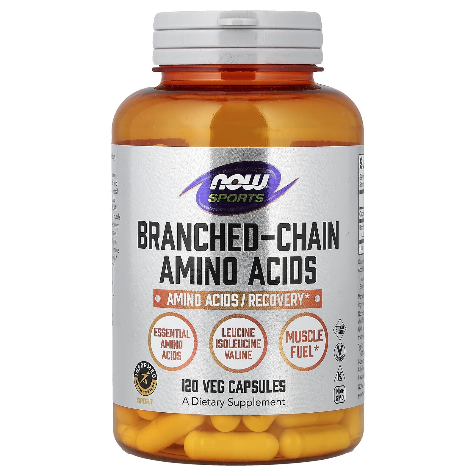 Now® Foods NOW BCAA aminokyseliny, 120 rostlinných kapslí