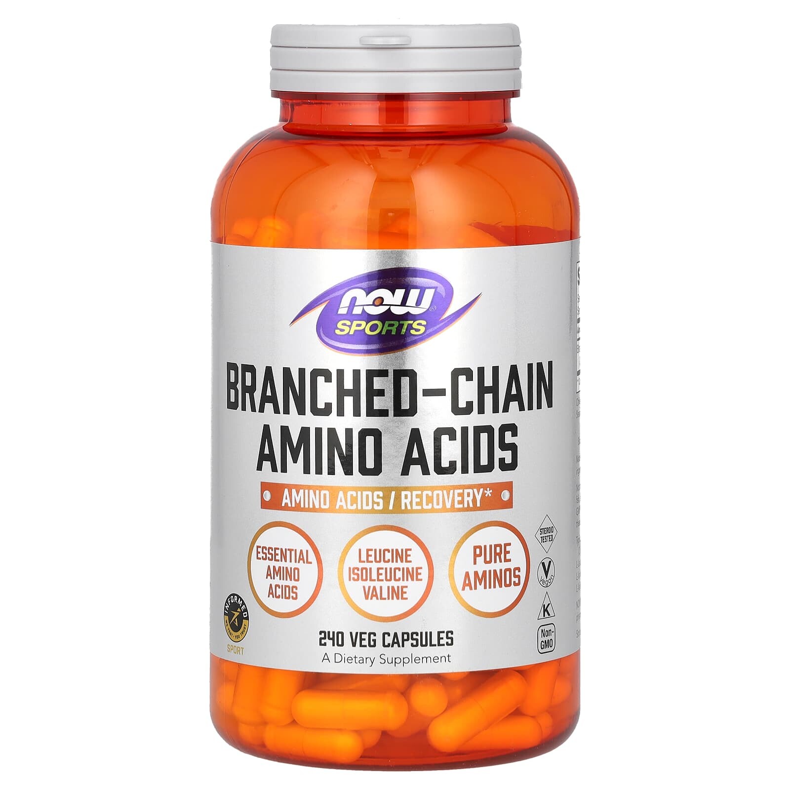 Now® Foods NOW BCAA aminokyseliny, 240 rostlinných kapslí