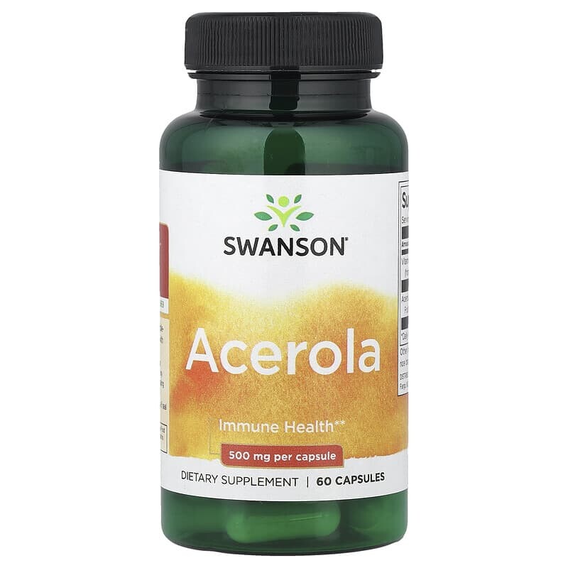Swanson Acerola, 500 mg, 60 kapslí