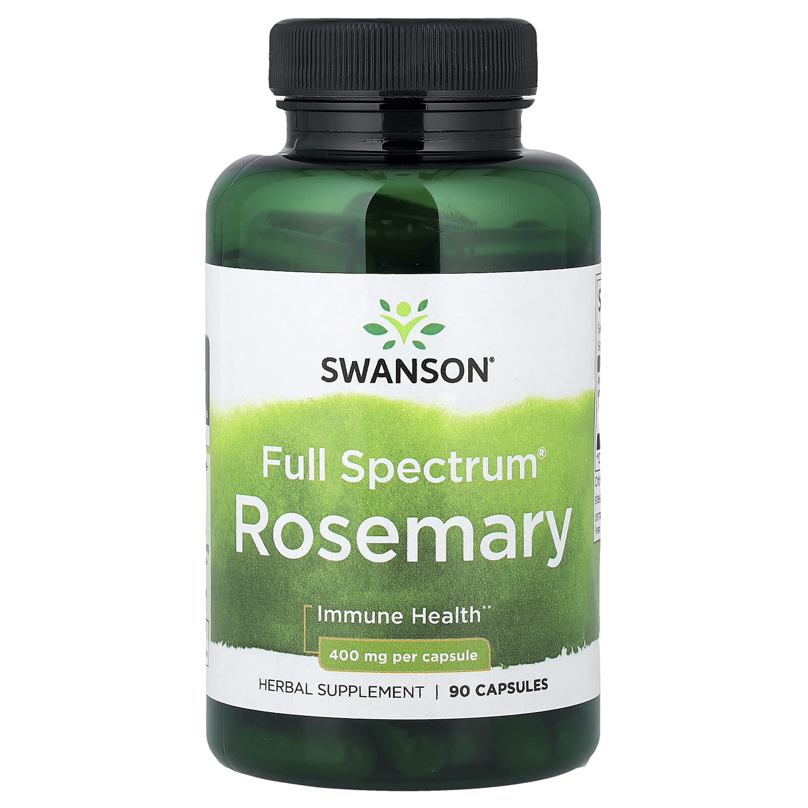Swanson Rozmarýn Full Spectrum, 400 mg, 90 kapslí