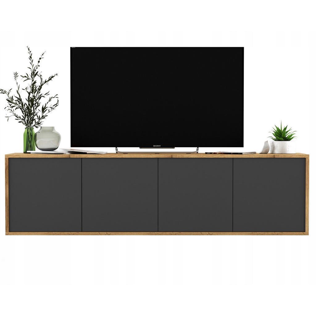Meble Lindner TV stolek Apollo2 dub Wotan / grafit matný 150 cm