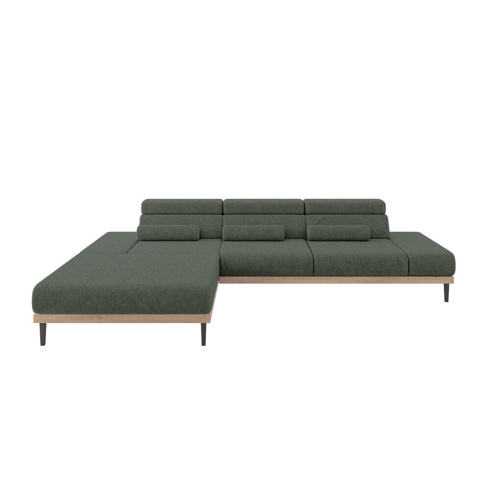 ALTDECOR ELEKTRICKÁ rohová pohovka MONA, levá, 316x205x85 cm, zelená, velur