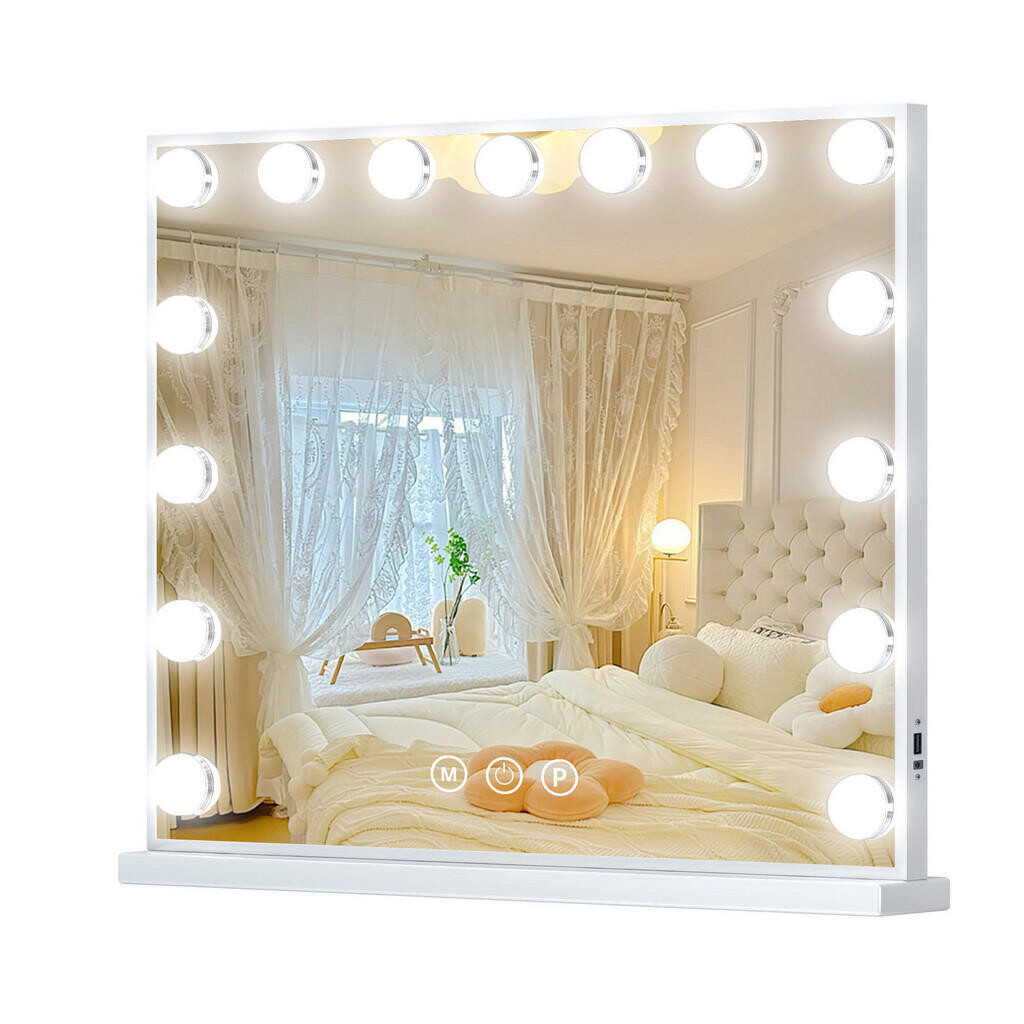 VANITII KOSMETICKÉ zrcadlo s LED osvětlením, bílá barva, 58/46 cm