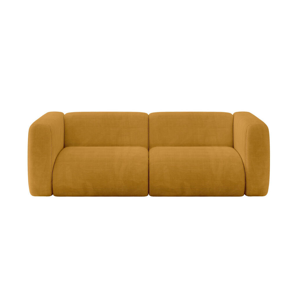 ALTDECOR MODULÁRNÍ pohovka MIRA-S1, 2místná, 228 × 89 × 70 cm, hořčicově žlutá, manšestr