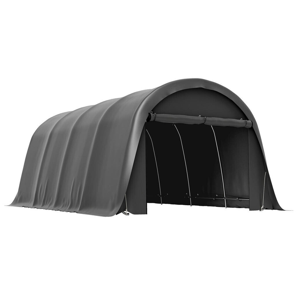 Outsunny CARPORT z pozinkované oceli PE tmavě šedý