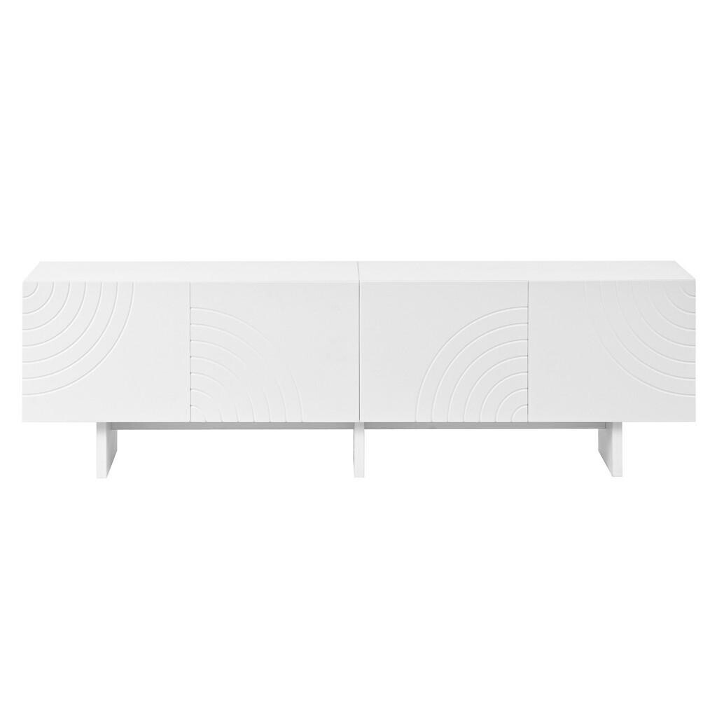 Urban Meuble NÍZKÁ SKŘÍŇKA (LOWBOARD) bílá 170 cm, 4 dvířka s obloukovým vzorem