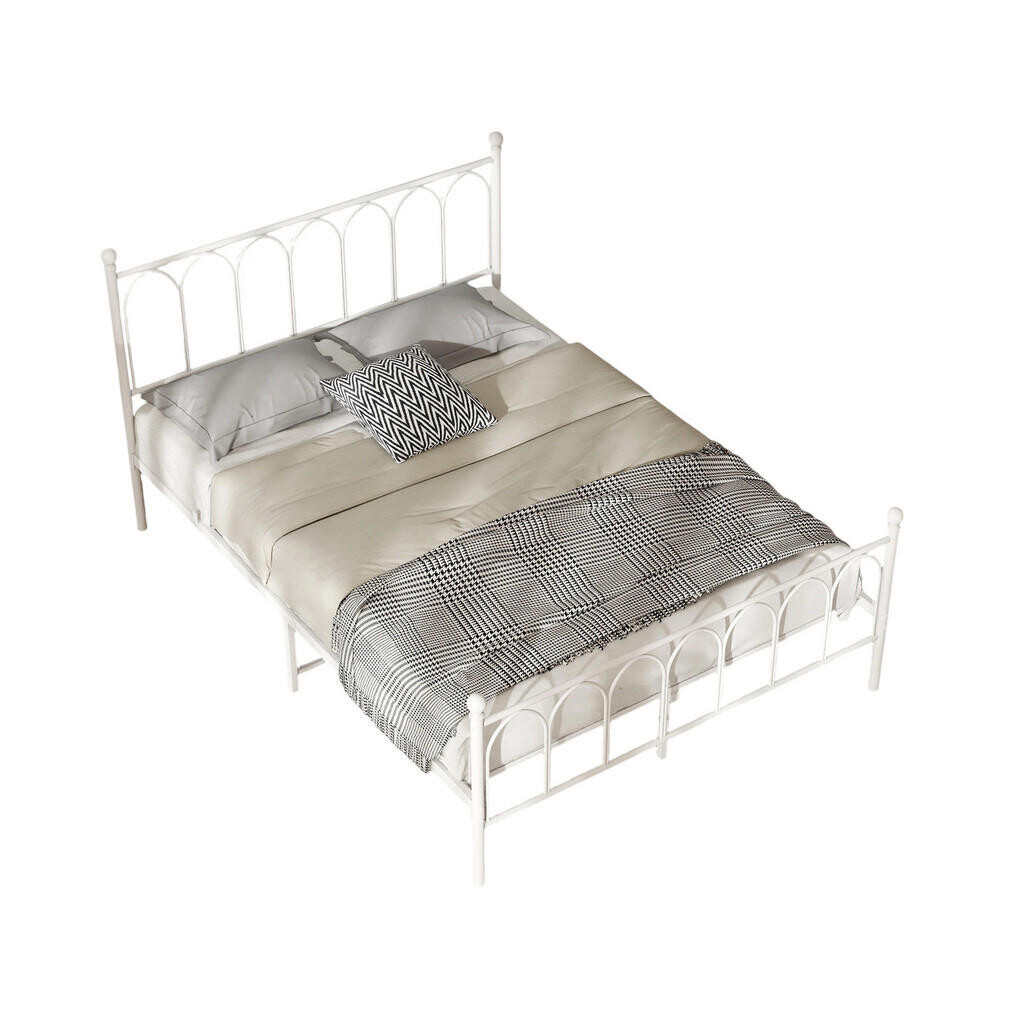 OKWISH JEDNOLŮŽKO 140/200 cm bílé, kovový rám postele