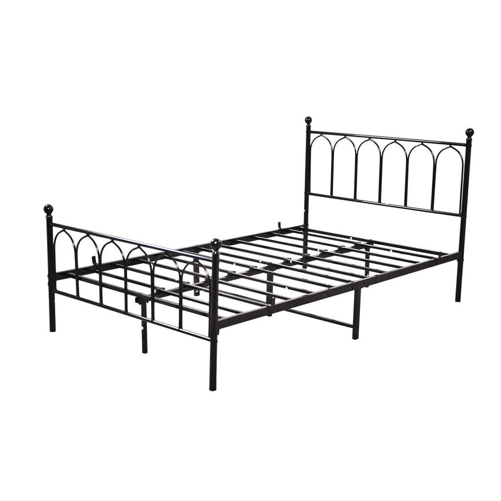OKWISH JEDNOLŮŽKO 140/200 cm černé, kovový rám postele