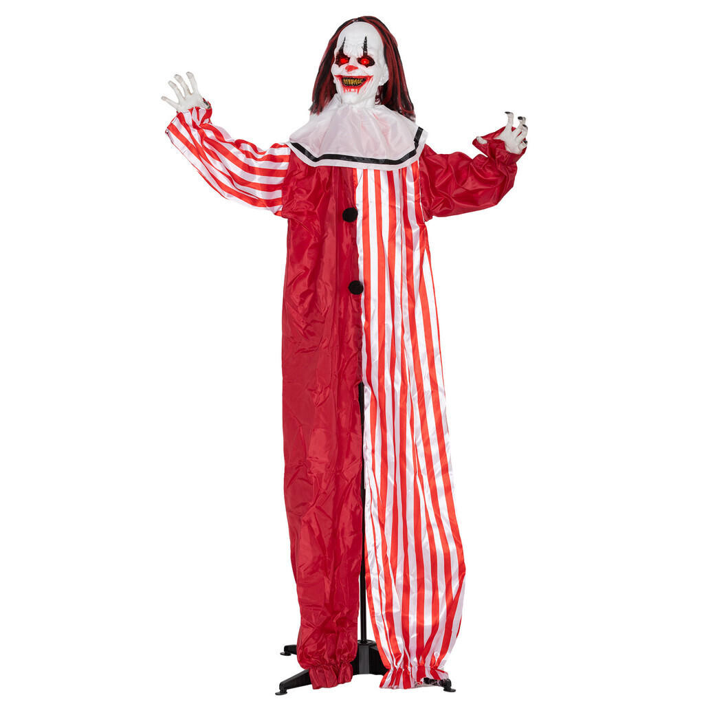 Outsunny HALLOWEENSKÁ dekorace klaun 165 cm s LED světly, zvukovou funkcí