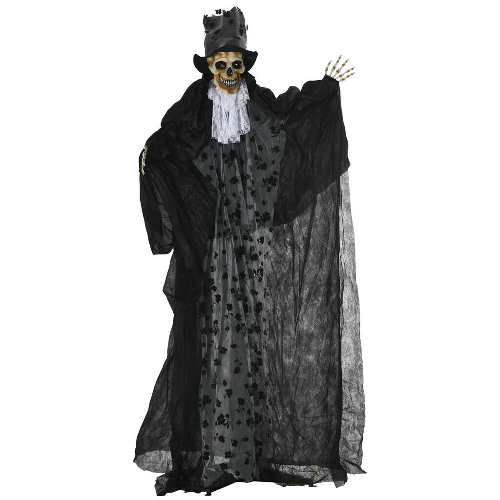 Outsunny 183 cm halloweenská dekorace Duch Ženich V životní velikosti Svítící oči