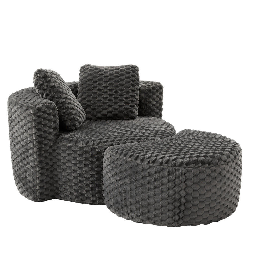 Urban Meuble LOUNGE KŘESLO s taburetem, nadměrná velikost, kulaté, komprimované, bez montáže