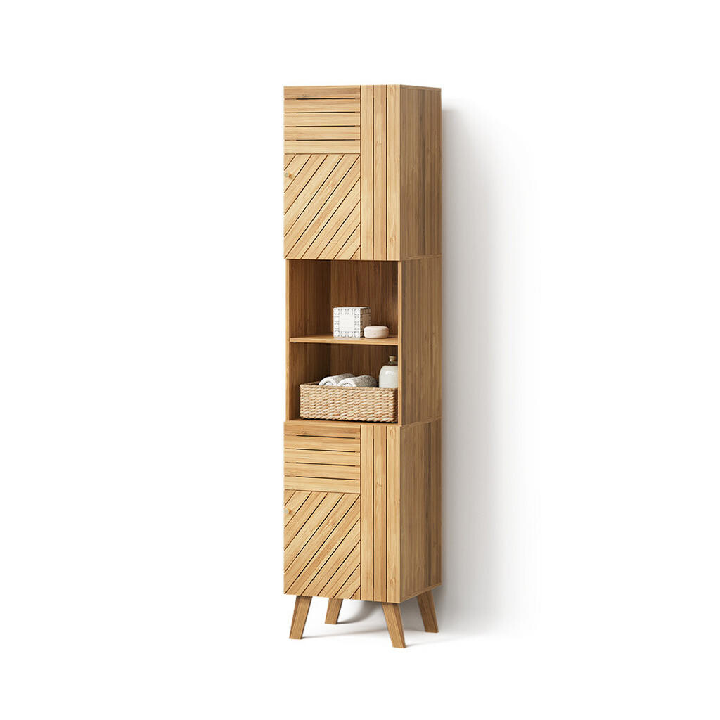 Livinity® KOUPELNOVÁ SKŘÍŇKA Olona, Bambus, 40 x 177 cm se 2 dveřmi