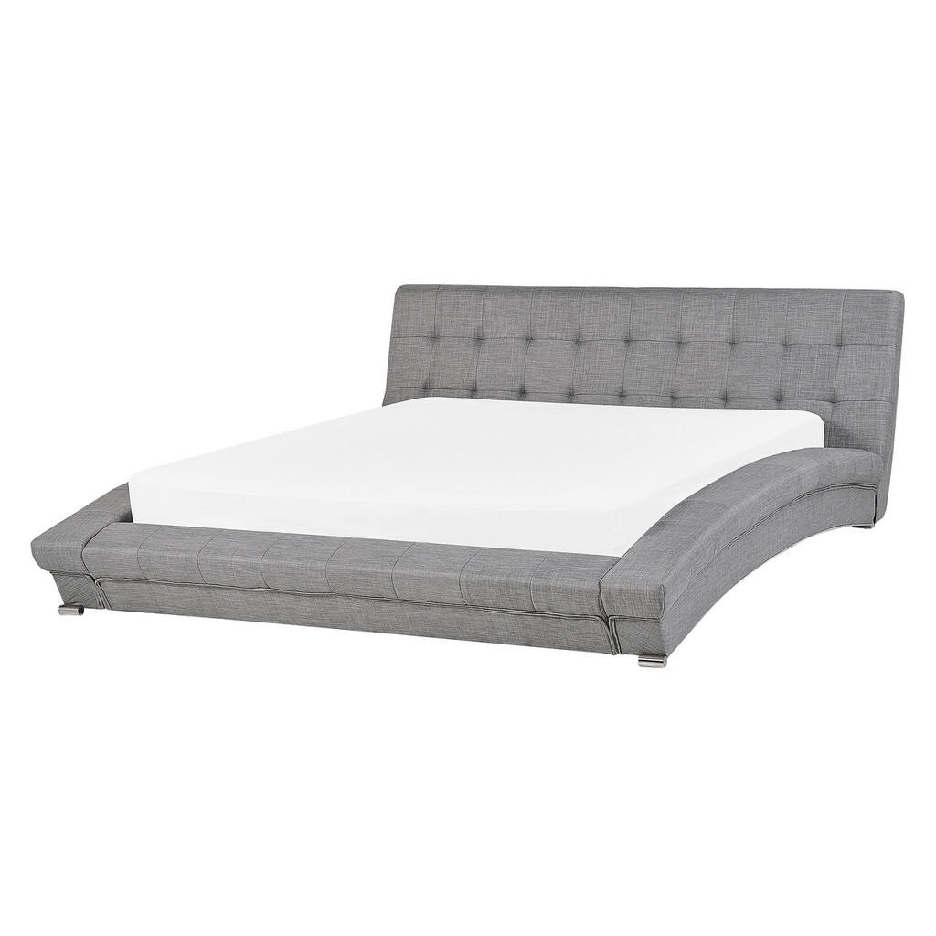 Beliani VODNÍ POSTEL 160/200 cm Šedá Lille