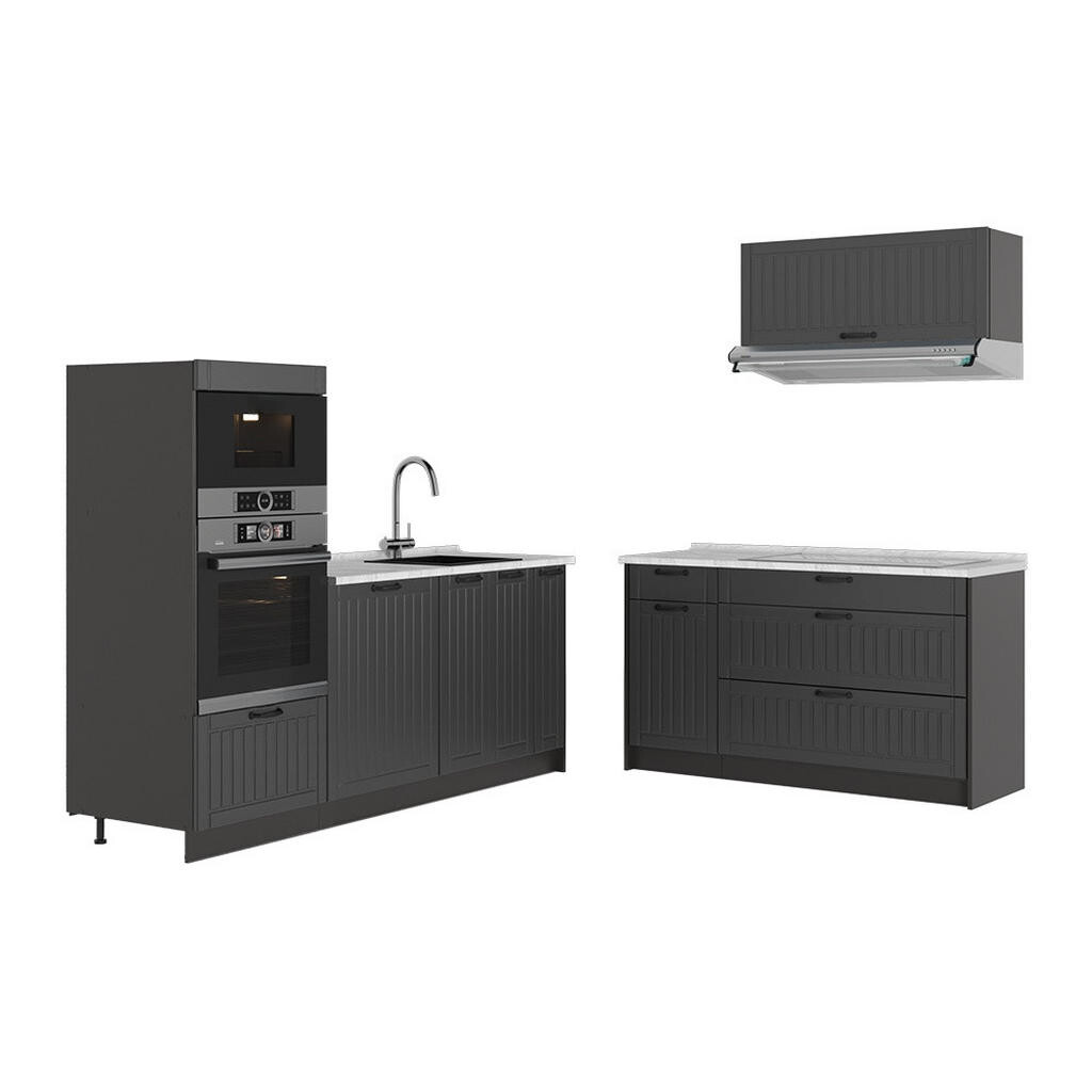 Vicco KUCHYNĚ Fame-Line, Tmavě šedá/Antracit, 340 cm, PD Mramor