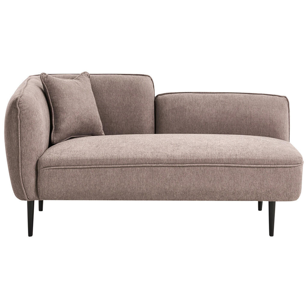 Beliani ČALOUNĚNÉ LEHÁTKO CHAISE LONGUE LEVOSTRANNÉ Látka Světle hnědé Chevannes