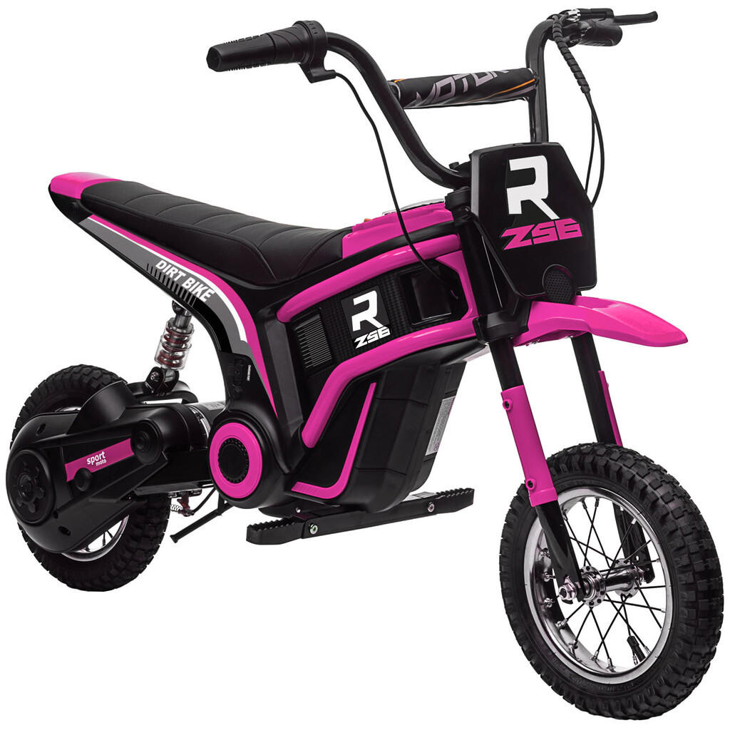 HOMCOM ELEKTRO Motocykl Dětský elektromotocykl s motorem 24 V 350 W, 8–16 km/h, růžový