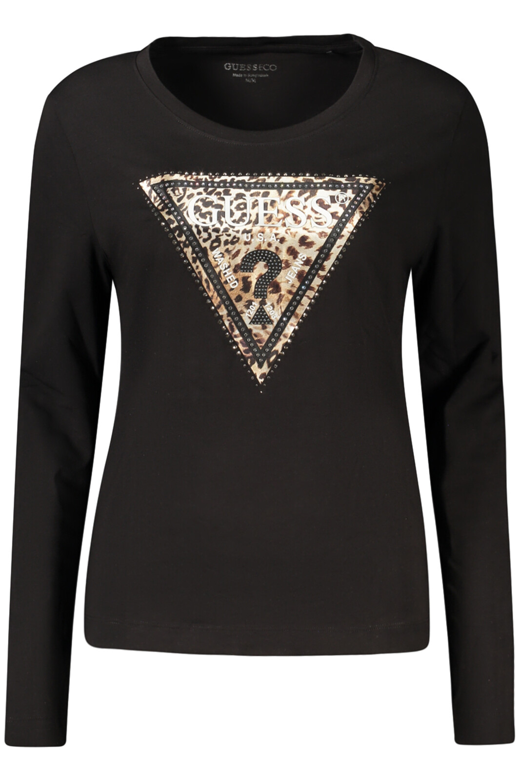 Triko GUESS JEANS s dlouhým rukávem, černé