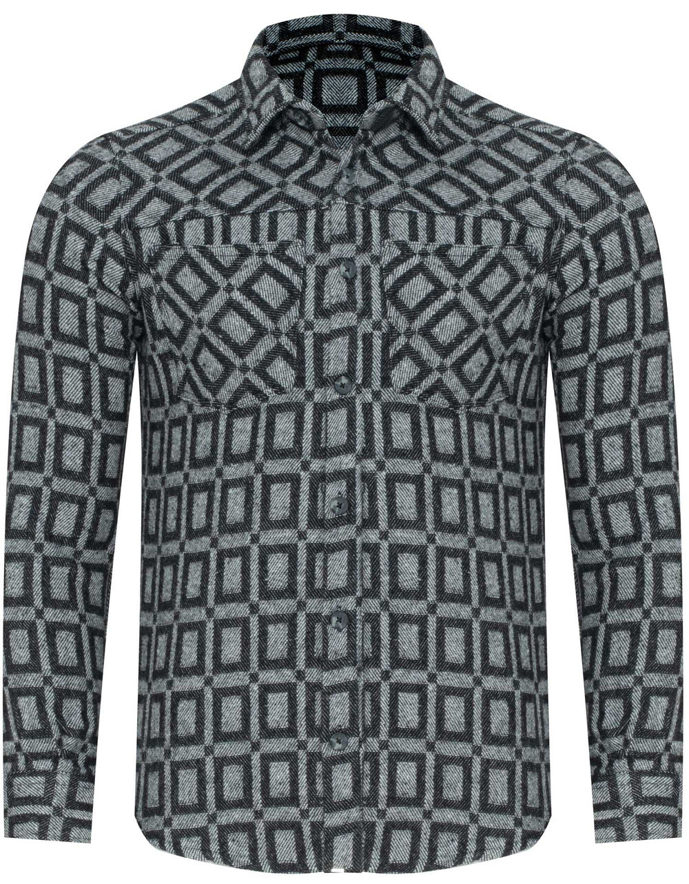 PLUS POSH pánská košile - Šedé čtverce