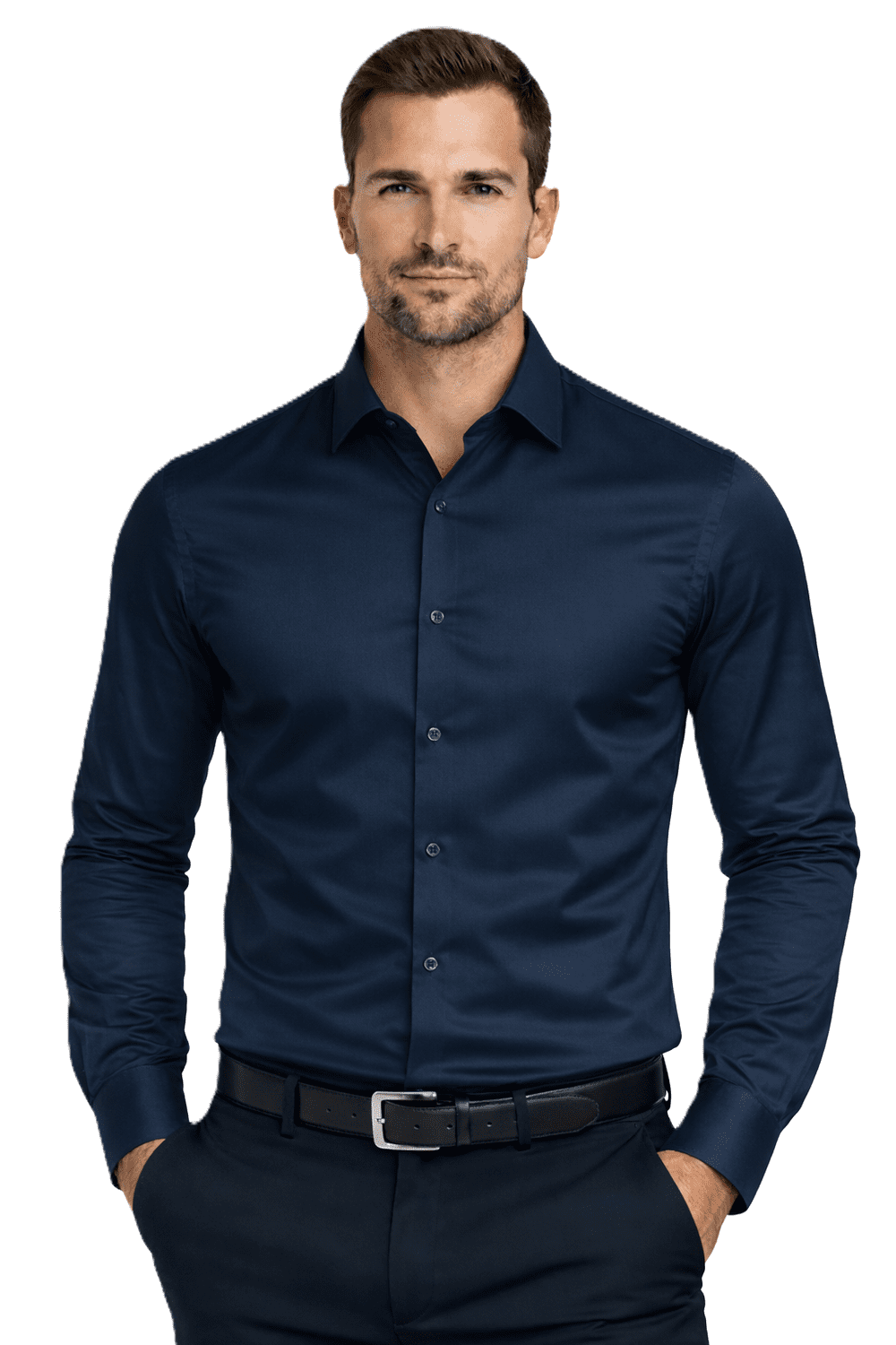 Espada - Pánská košile Slim Fit - Tmavě modrá