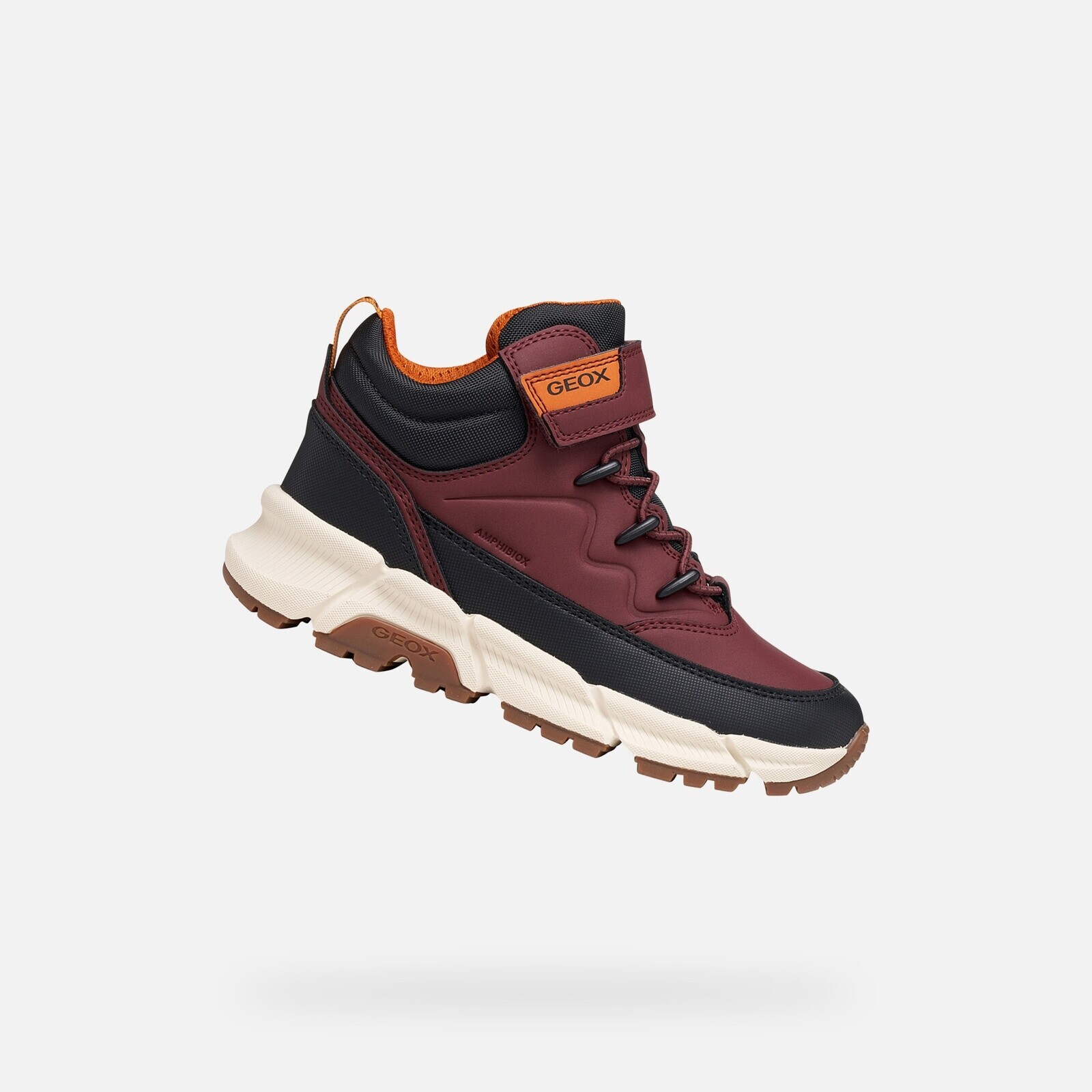Burgundy dětské kotníkové kozačky Geox Flexyper Plus