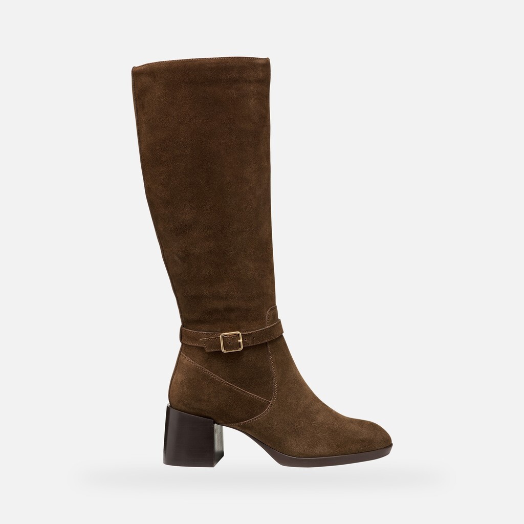 Tmavě hnědé dámské kozačky Geox Walk Pleasure 55T
