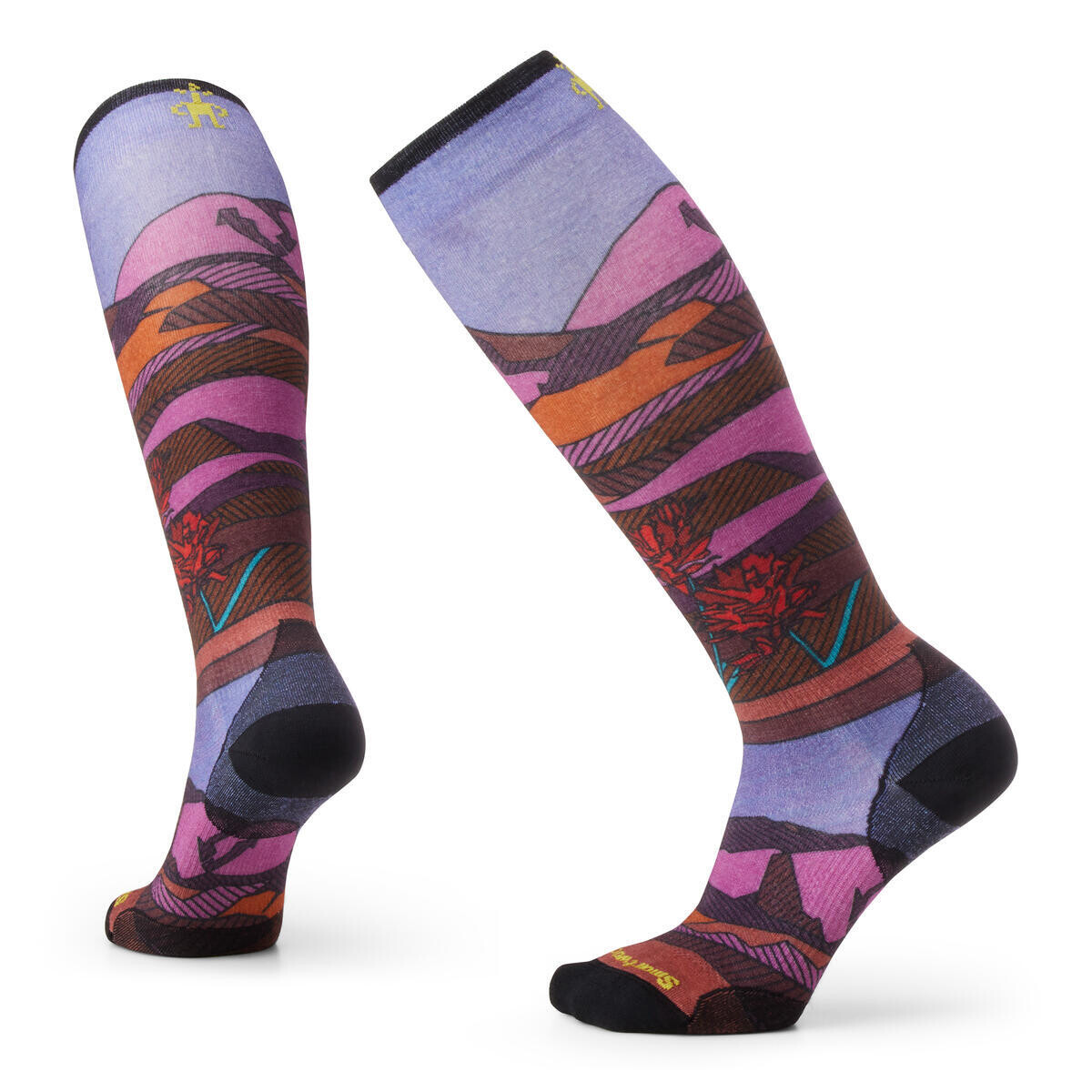 SMARTWOOL Women's Ski Zero Cushion Floral Field Pr, Picante velikost: 42-45 (L)