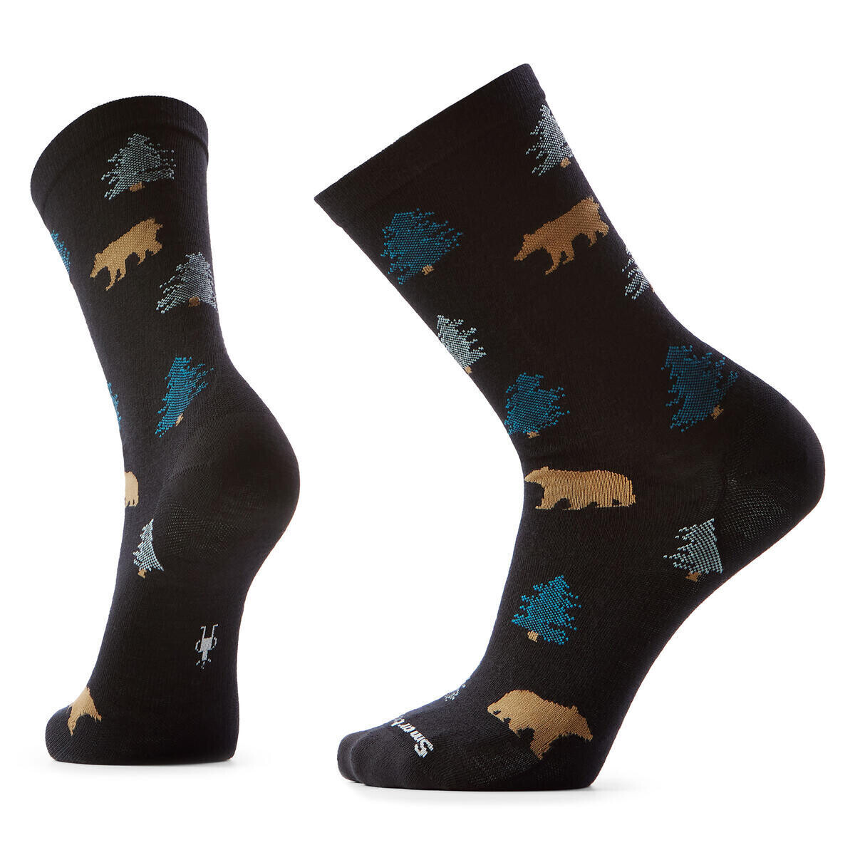 SMARTWOOL Everyday Through the Trees Crew Socks, Black velikost: L