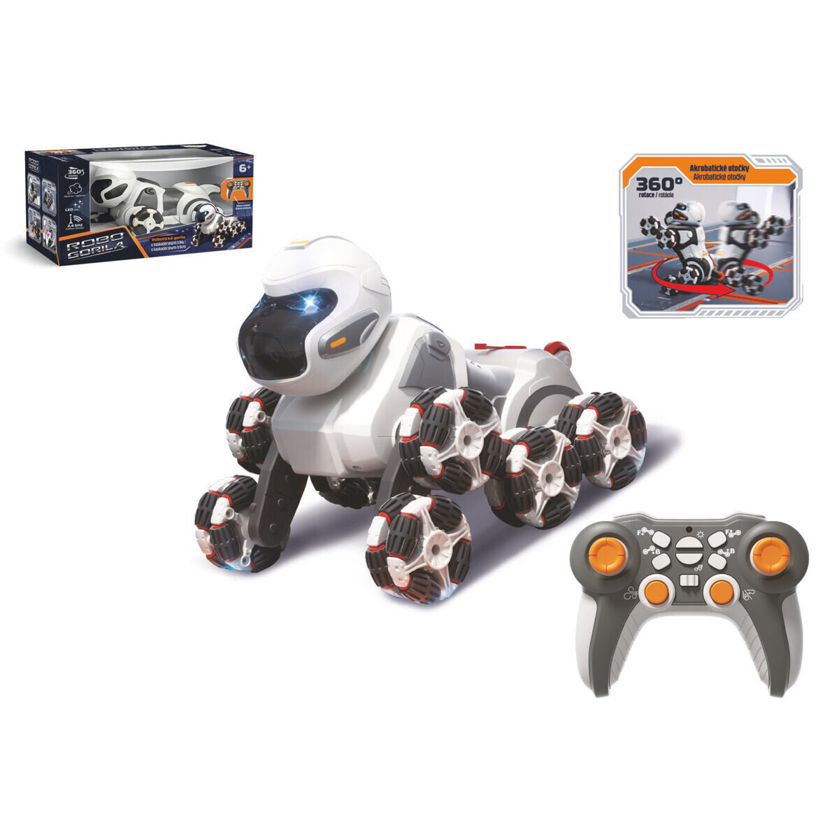 Robo Gorila RC vypouštějící páru 24cm 2,4GHz
