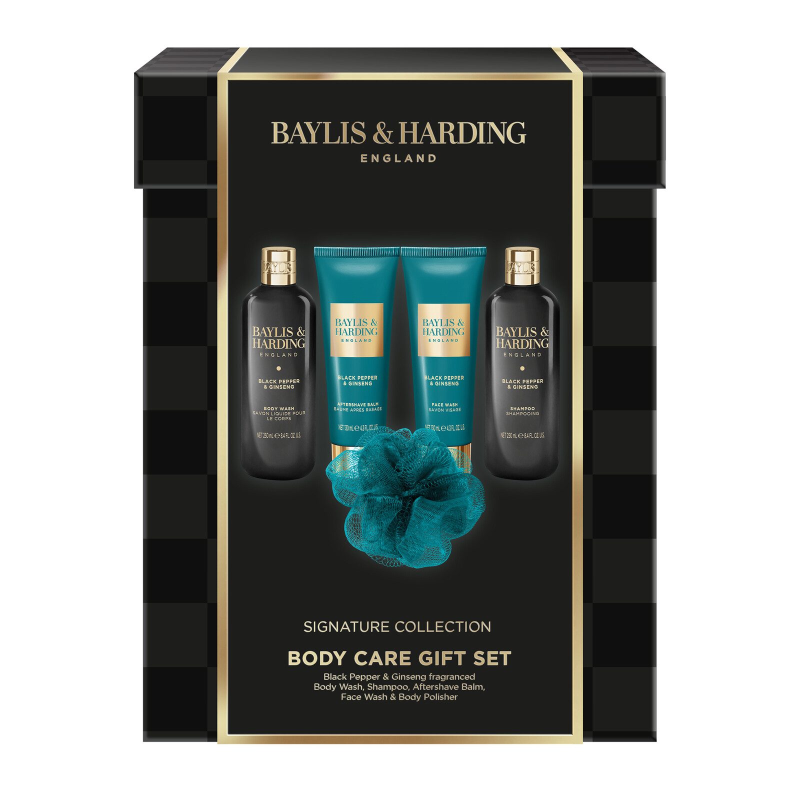 Baylis & Harding Dárkový box péče o tělo pro muže Black Pepper & Ginseng 5 ks