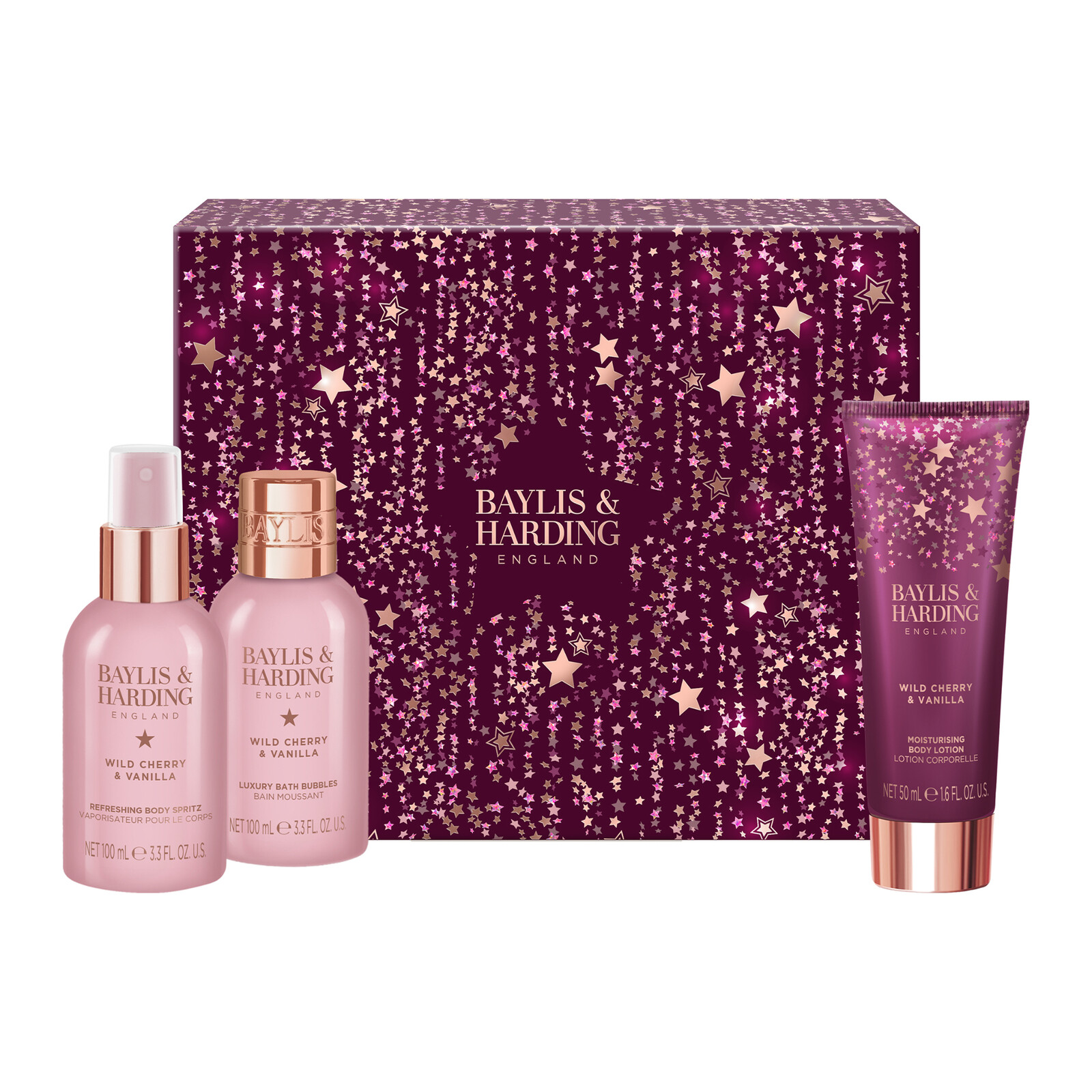 Baylis & Harding Dárková sada péče o tělo Wild Cherry & Vanilla 3 ks
