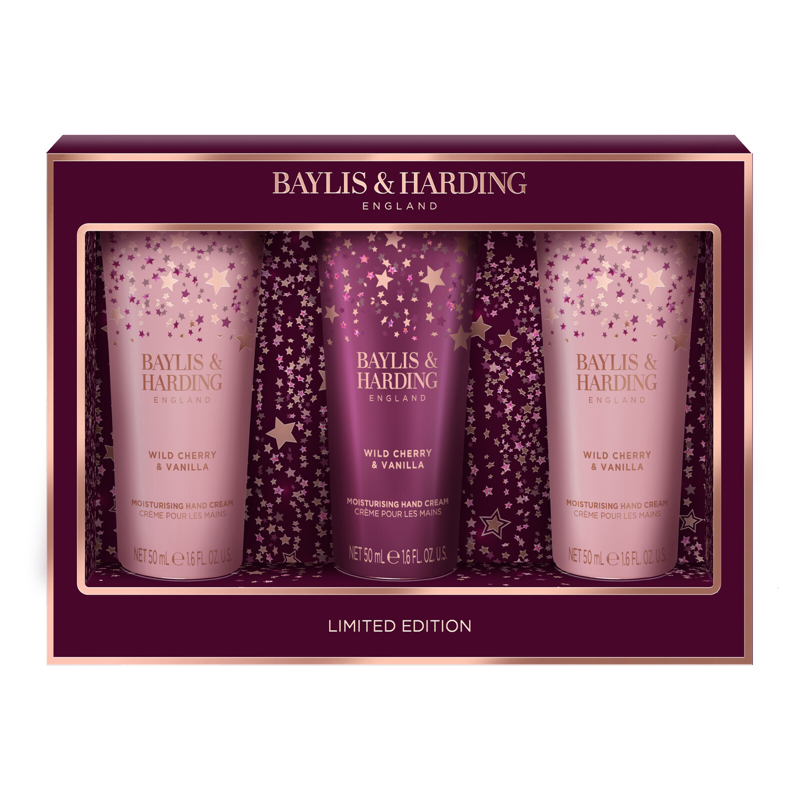 Baylis & Harding Dárková sada krémů na ruce Wild Cherry & Vanilla 3 ks