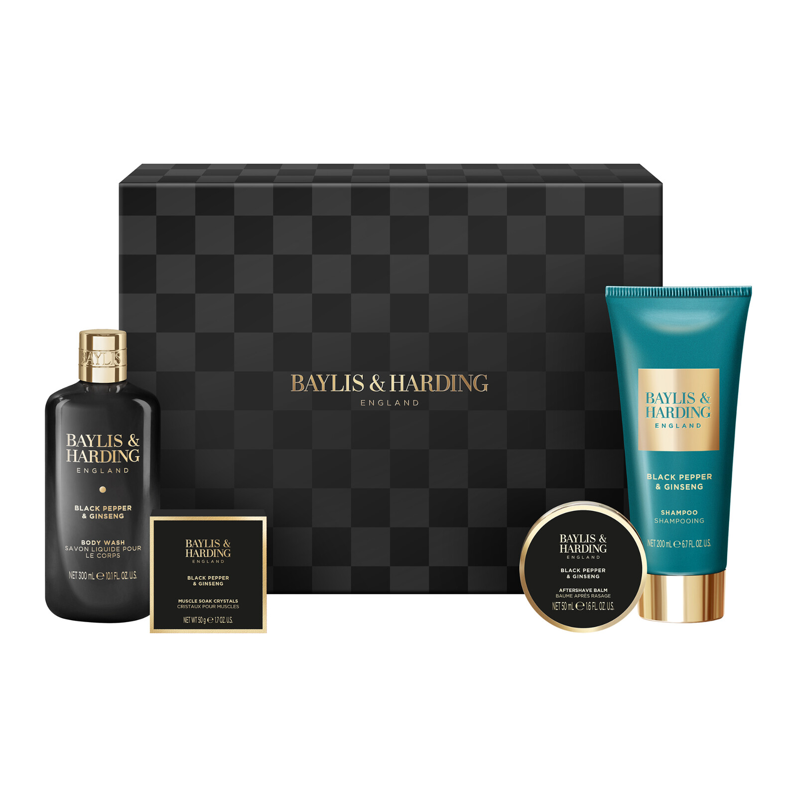 Baylis & Harding Dárková sada péče o tělo Black Pepper & Ginseng 4 ks