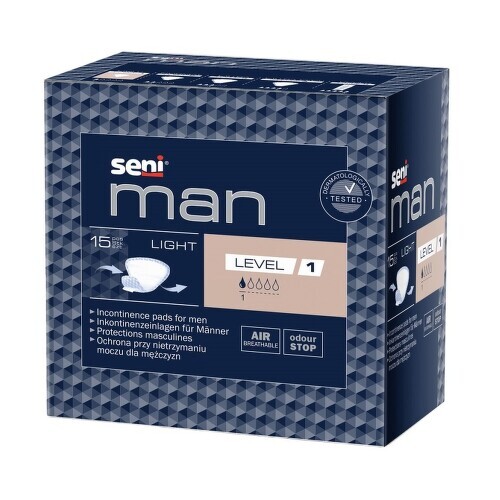 SENI MAN LIGHT LEVEL 1 BALENÍ Á 15KS, VELIKOST 18 X 14, SAVOST 150ML - II. jakost