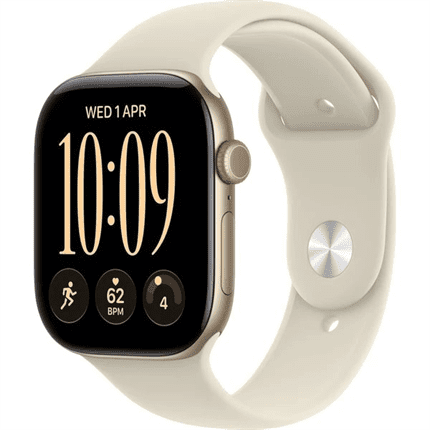 Apple Watch Series 12 GPS + Cellular 42mm Light Gold Aluminium Case with Sand Sport Band - S/M