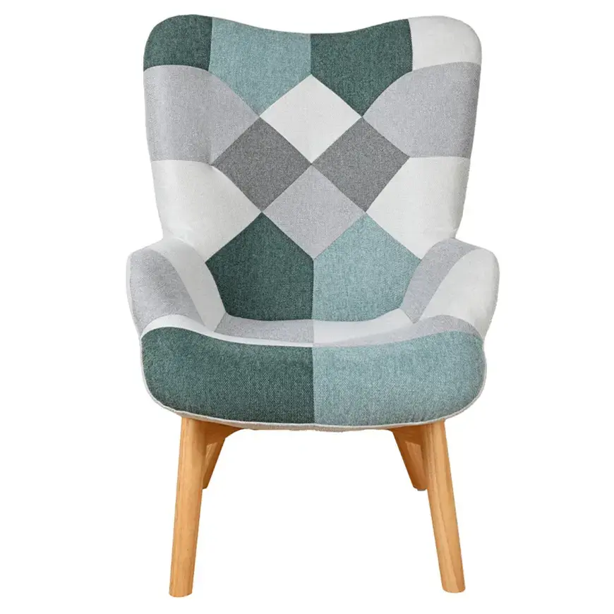 Křeslo Maddie zelená patchwork