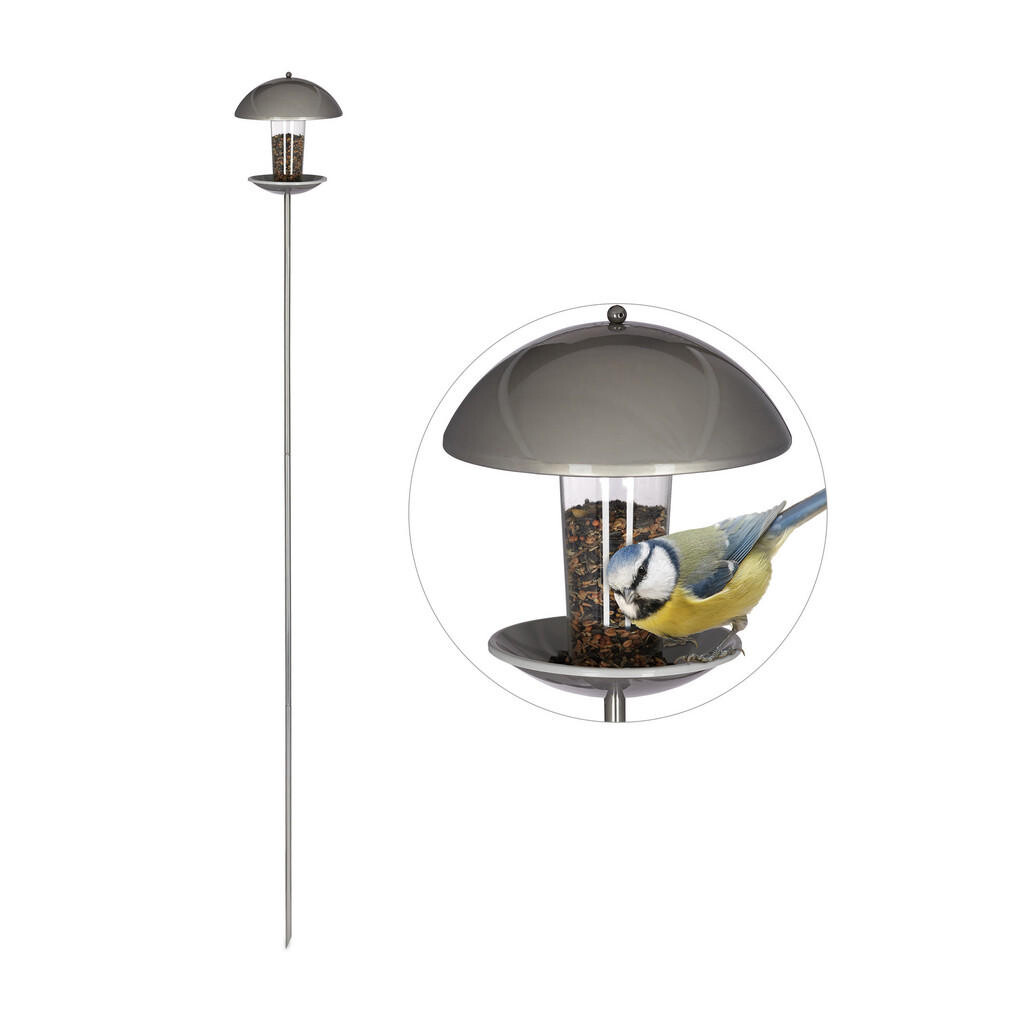 Relaxdays KRMÍTKO Stříbrná Transparentní s tyčí nerez 172 cm