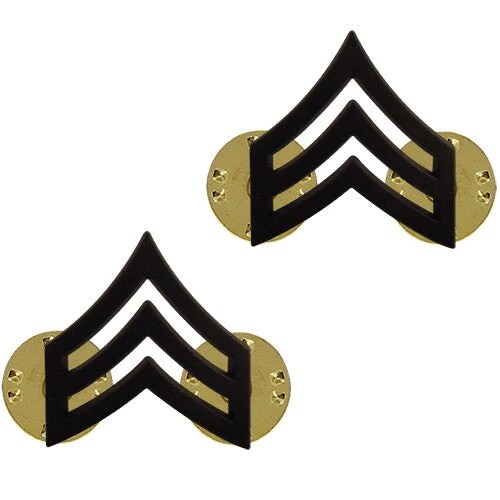 Odznak hodnost US Sergeant černý 1 pár