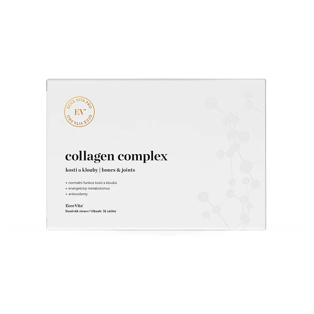 ECCE VITA Pro Collagen Complex na klouby kosti a šlachy s příchutí mango-maracuja 31 kusů