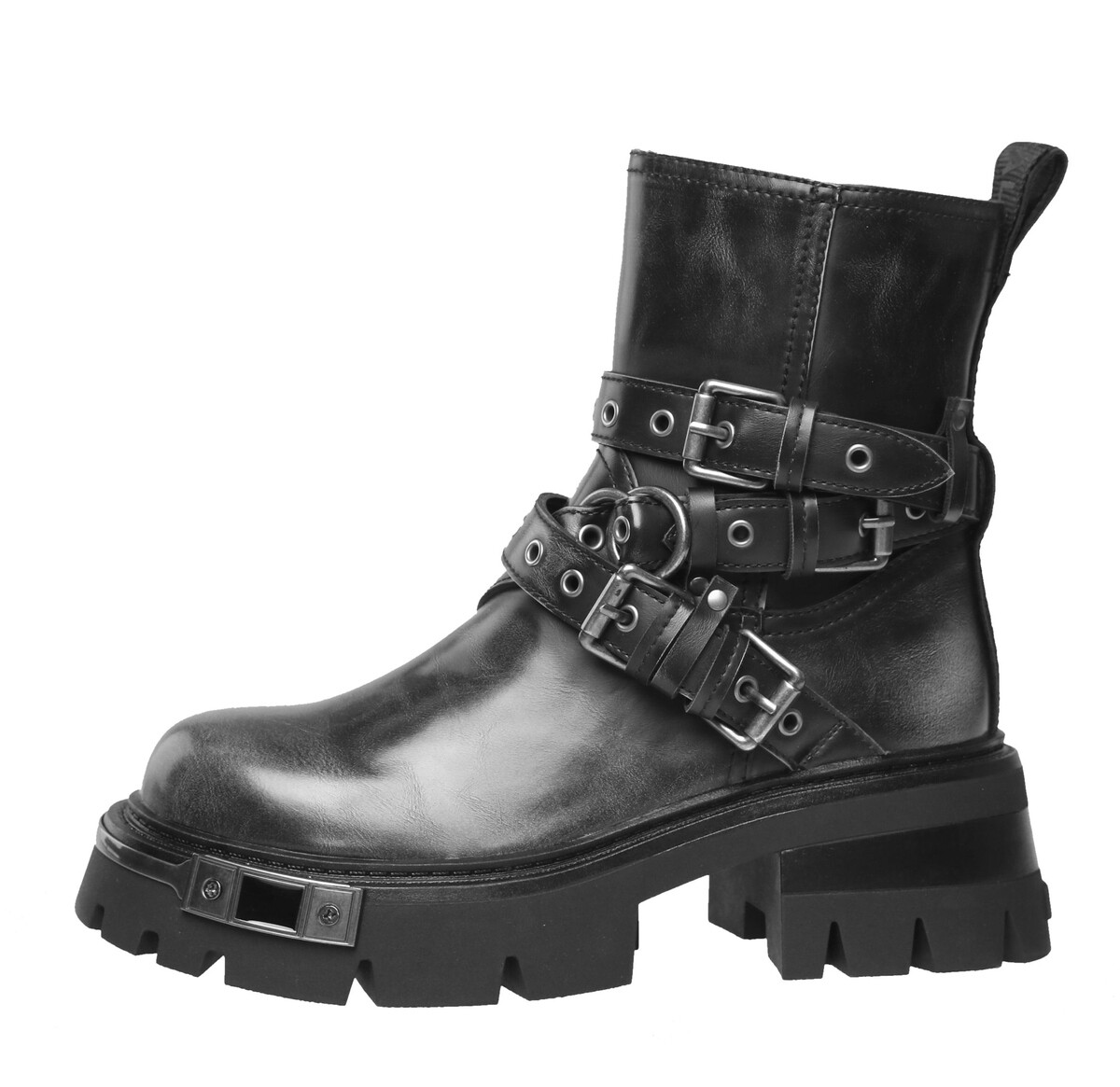 dámské boty BUFFALO - SORAYA HEAVY BIKER MID - černé/šedé 37